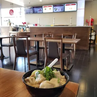 Pork dumplings in soup