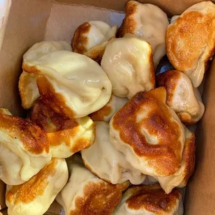 Pork Dumplings: (16pc pan fried) the best of their proteins! Great flavor, texture and goes well with the House and Chili sauces