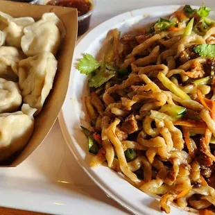 Dumplings and Beijing noodles, pretty good.