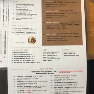 Menu back page  2021