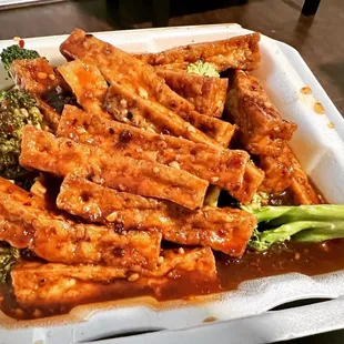 Spicy crispy tofu