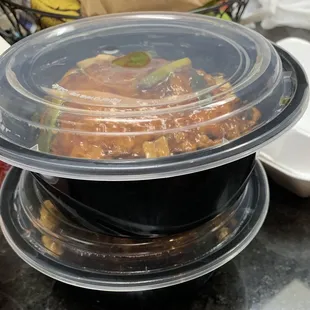 Full Order Egg Foo Young. The bowls are deep and completely full. Great flavor! I'm guessing a half order is one bowl.