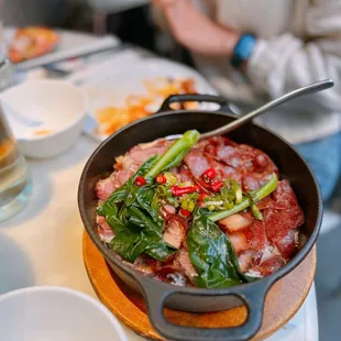 Cured Duck and Sausage Claypot Rice