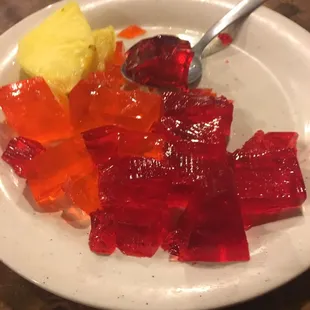 a plate of gummy bears