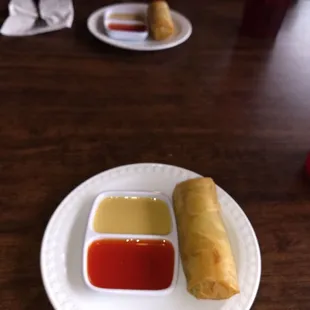 Second course spring roll stuffed with cabbage, so good fresh made.