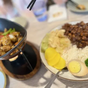 a plate of food on a table