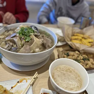 Vietnamese soup with beef and pho