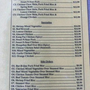 menu