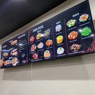 Combo specials consisting of protein, carb and salad choices.