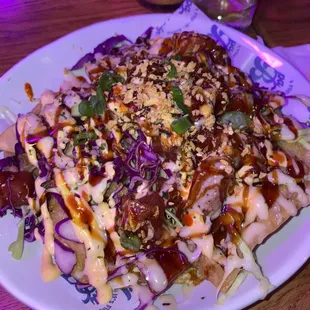 Volcano poke nachos