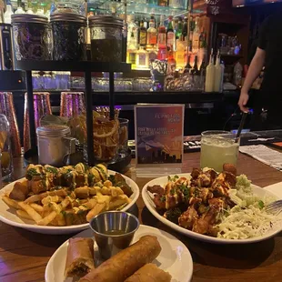 Lumpia, pork belly fries, fried chicken with chimichurri rice, Hapa Barkada cocktail. Everything !!!