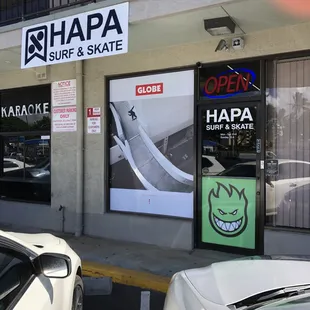 Exterior of Hapa Surf &amp; Skate shop
