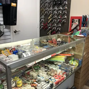 Skate accessories and the Truck wall.