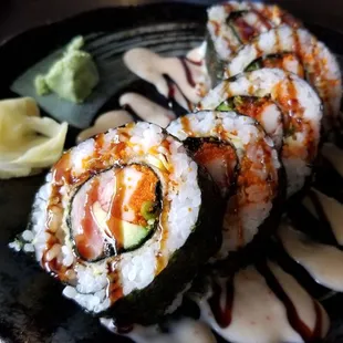 a plate of sushi