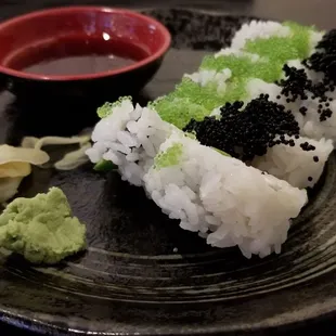 a plate of sushi