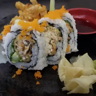 a plate of sushi