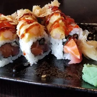 a plate of sushi