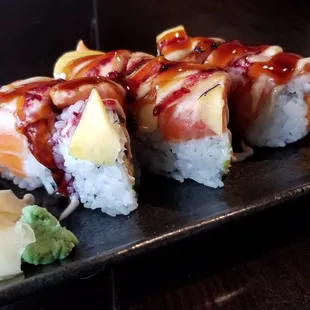 a plate of sushi