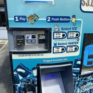 Ice machine in the parking lot