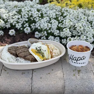 Loco moco &amp; mini lumpia