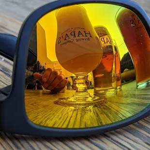 the reflection of a pair of sunglasses