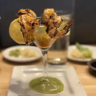 Pakalolo Shrimp:  spicy Hawaiian style shrimp served with a sweet chili pepper dipping sauce.