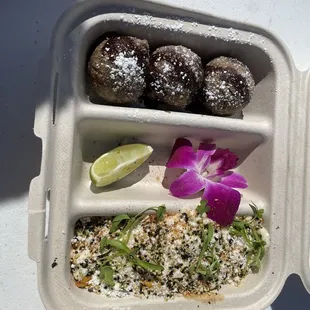 Ube Mochi Churro Bites and Hapa corn