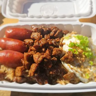 Tapsilog with longganisa. The serving size is perfect and the flavors are on point.