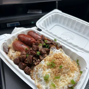 Silog bowl w/ egg, tapa, longanisa sauage