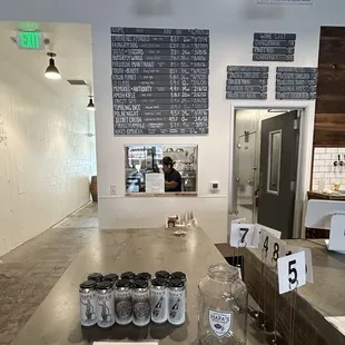 View of kitchen &amp; menus