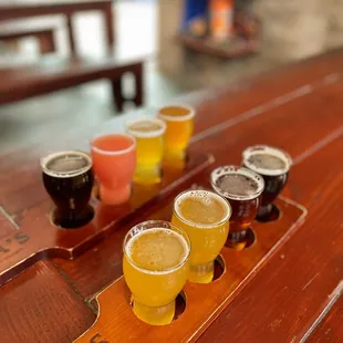 a flight of beers