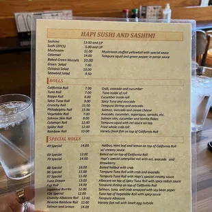 menu