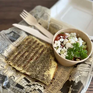 a sandwich and salad