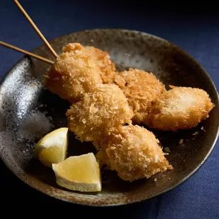Fried scallop skewer -Aomori, Japan
 https://www.instagram.com/happarestaurant