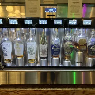 a display of alcohol bottles