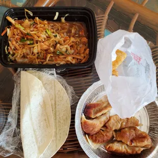 a tray of food on a table