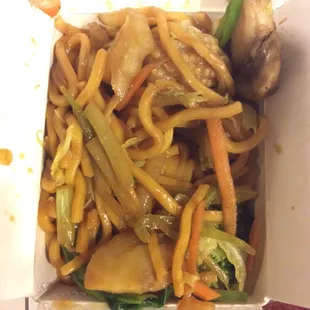 Take out Lo main veggie noodles