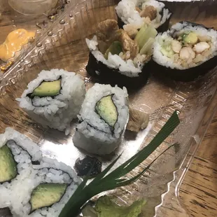 Avacado roll  Chicken sushi