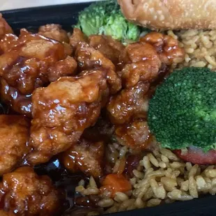 S8. C21. General Tso's Chicken Combination Platter