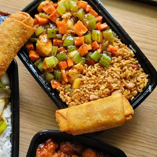 Black Pepper Chicken with Pork Fried Rice