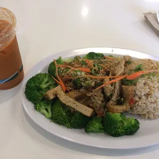 Tofu Strip with Brown Rice