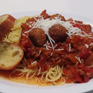 Tomato Pasta with Vegan Meatballs