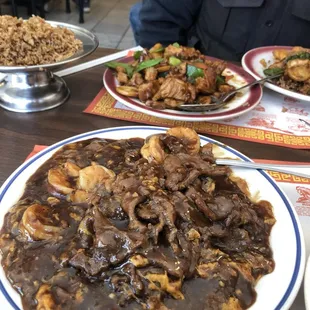 Shrimp and lobster sauce, with beef.... can u say YES???