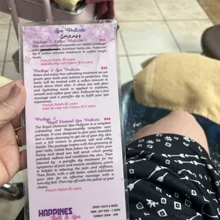 Pedicure list, I did #2
