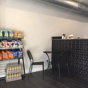 a coffee shop with tables and chairs