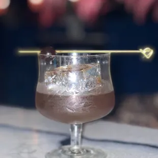 a chocolate drink in a glass