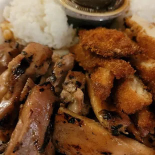 Chicken teriyaki and katsu combo