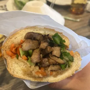 Grilled pork Banh Mi sandwich