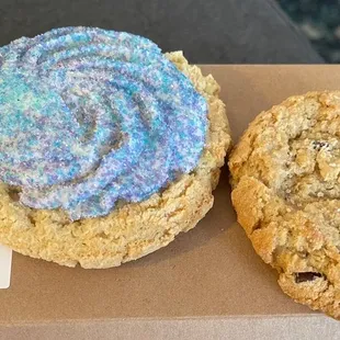 gf sugar cookie, gf choc chip