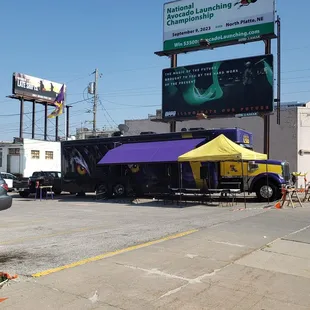 a truck parked in a parking lot